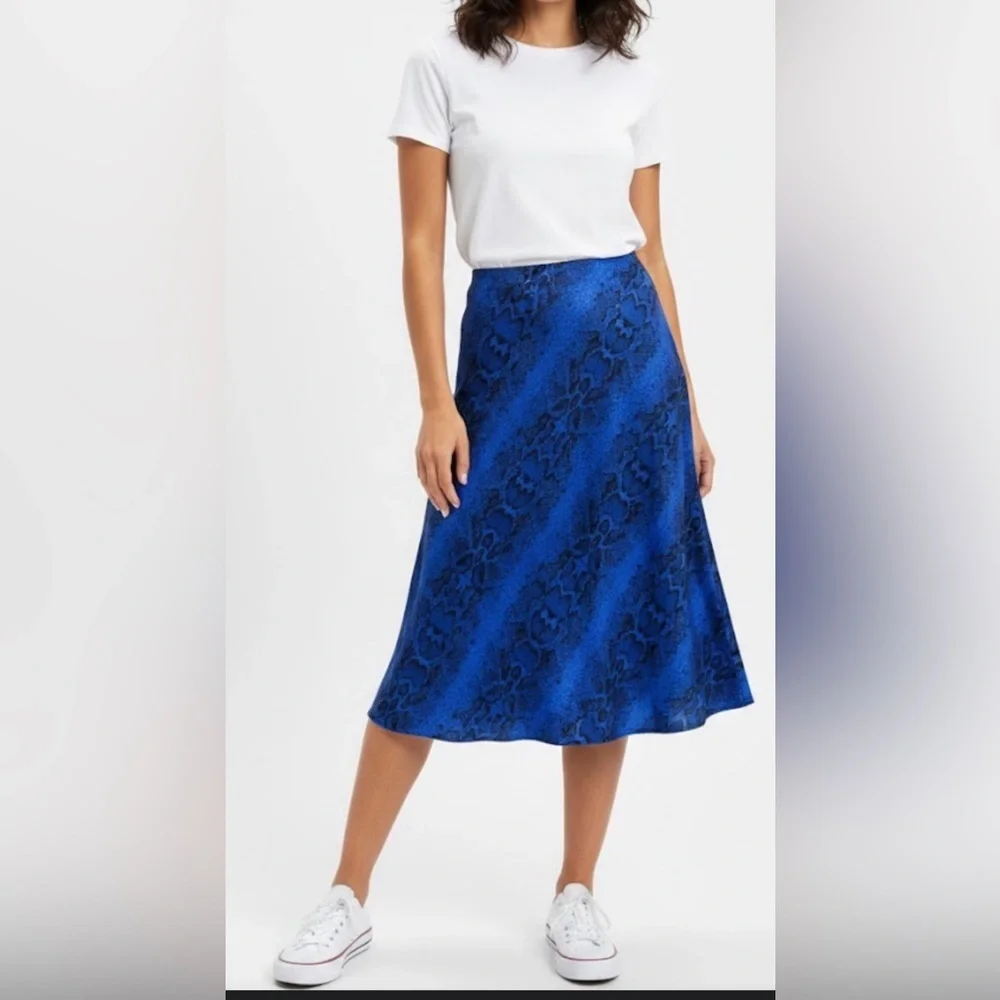 PLUS SIZE SKIRT Bar III Blue and Black A-Line Skirt